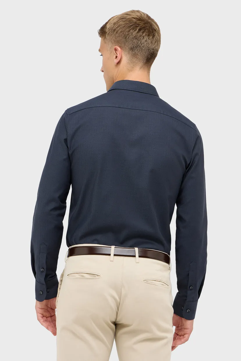 Чоловіча темно-синя сорочка з візерунком SLIM FIT 3