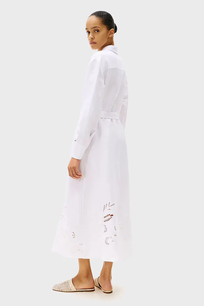 Жіноча біла лляна сукня BRODERIE ANGLAISE 3