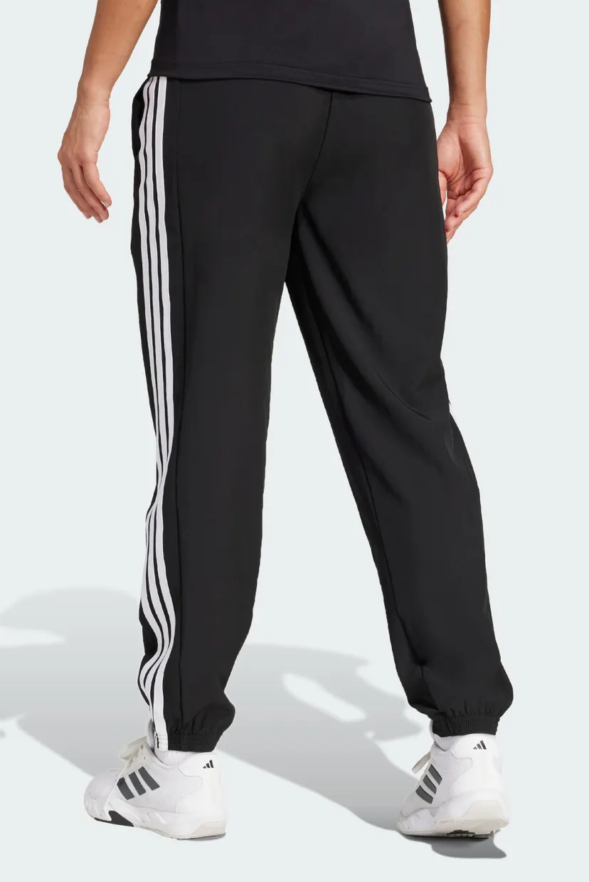 Женские черные спортивные брюки Train Essentials 3-Stripes Woven 3
