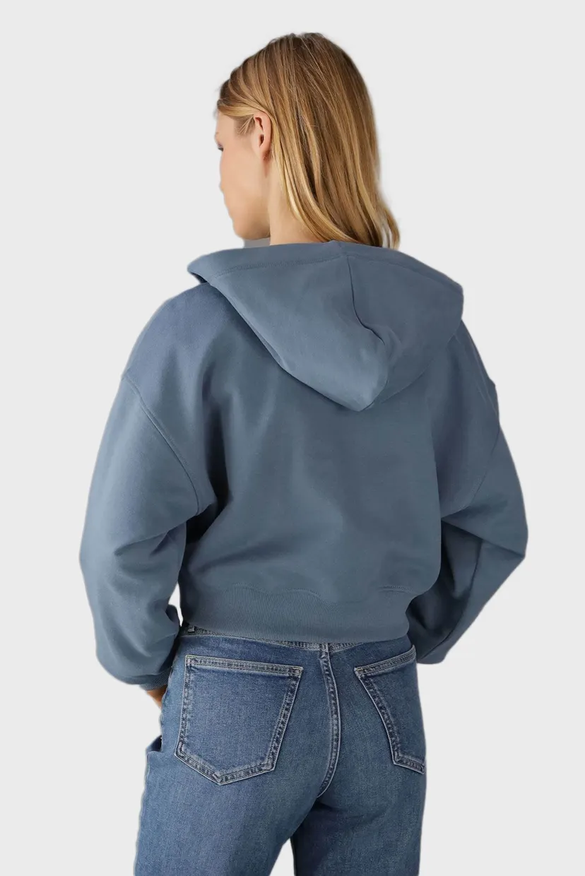 Женское синее худи EMBROIDERED CK ZIP THROUGH 3
