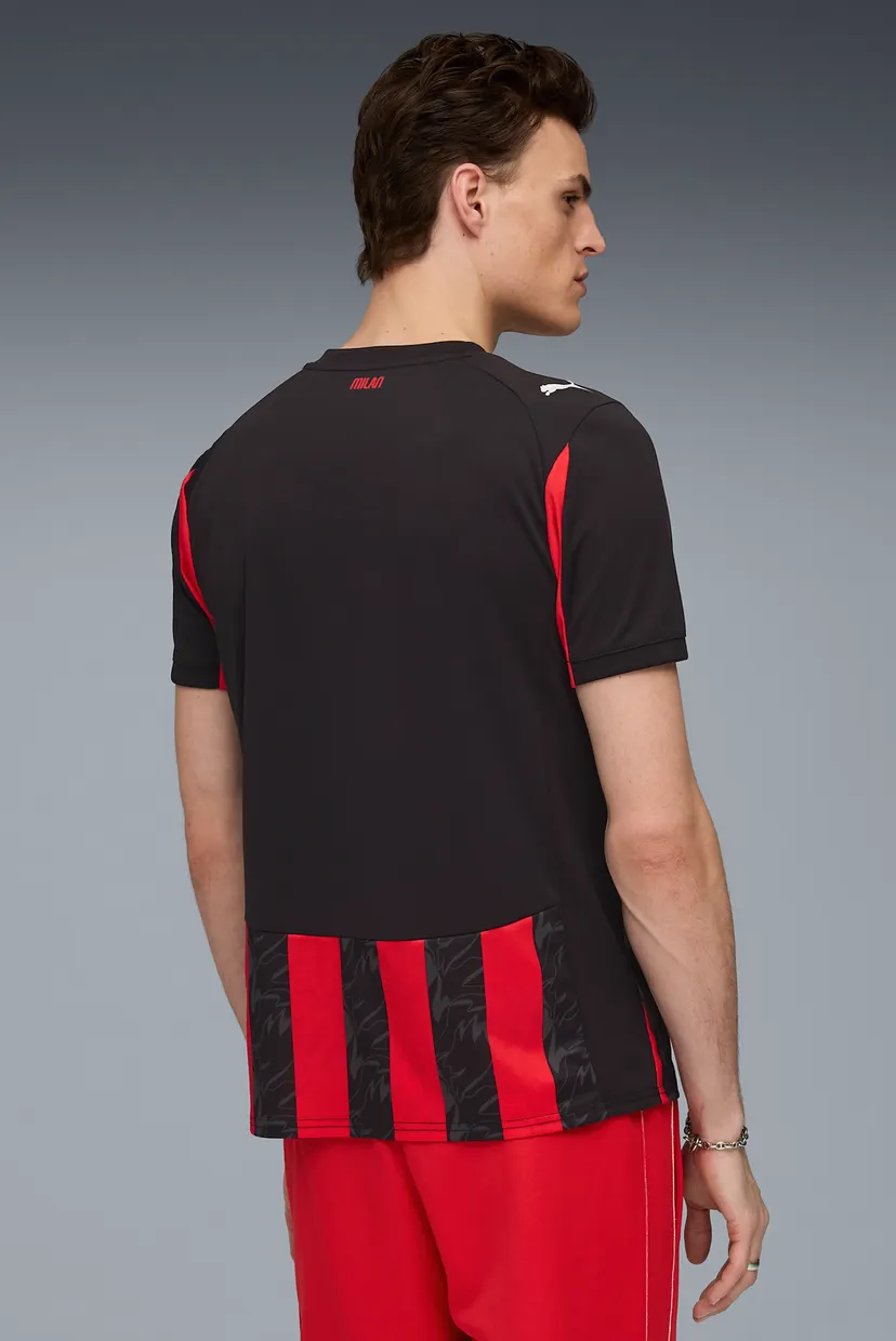 Мужская черная футболка в полоску AC Milan 25/26 Home Jersey Men 3