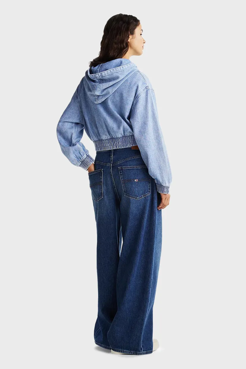 Женское голубое джинсовое худи TJW DENIM CROPPED HOODIE 3