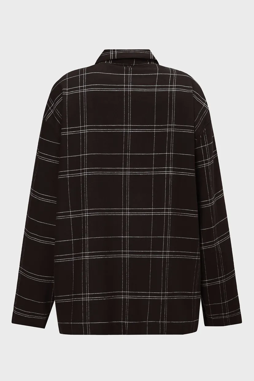 Чоловіча чорна картата сорочка L/S BUTTON DOWN 7