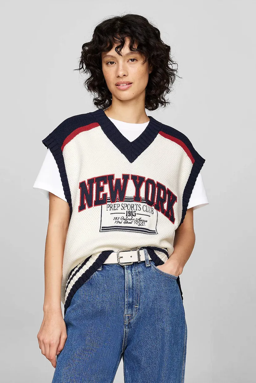 Білий жилет TJCU KNITTED CRICKET VEST (унісекс) 3