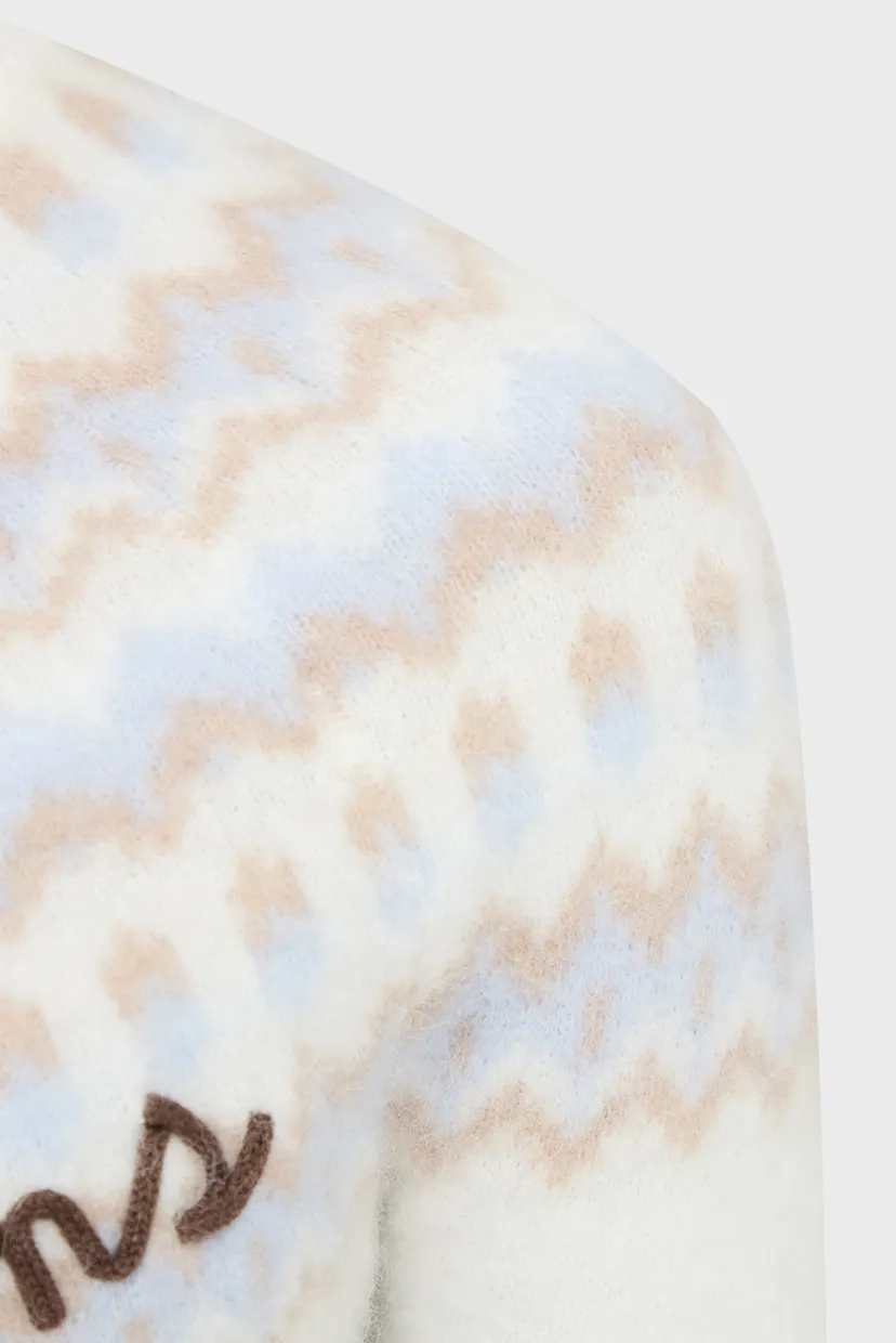 Женский белый шерстяной свитер NEW QUEEN NORDIC ALPACA 3
