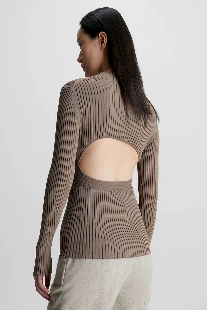 Женский коричневый гольф SENSUAL ICONIC RIB SWEATER 3