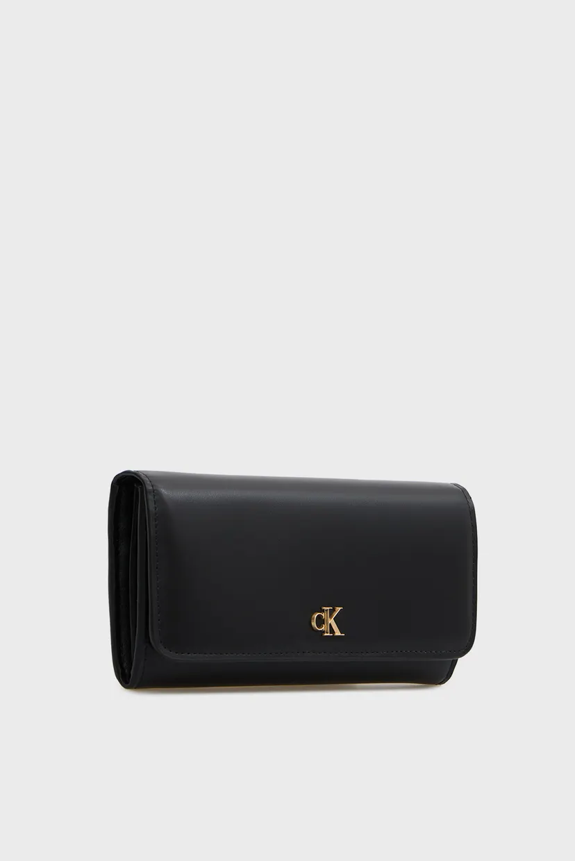 Женский черный кожаный кошелек CK LONG WALLET 3
