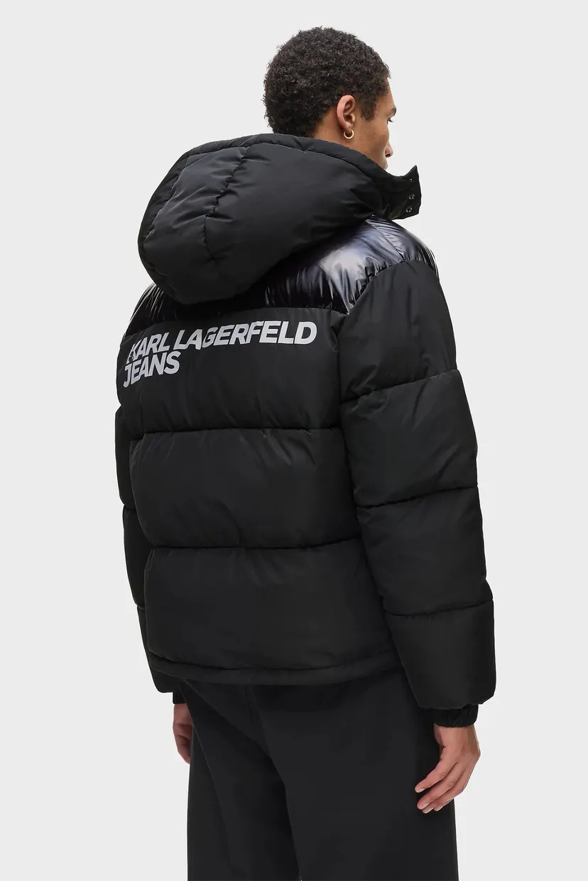 Чоловіча чорна куртка logo puffer 4