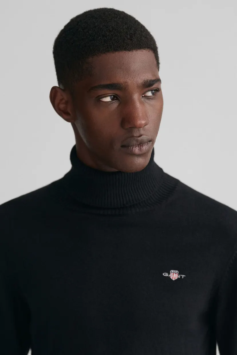 Чоловічий чорний гольф ROLLNECK 4