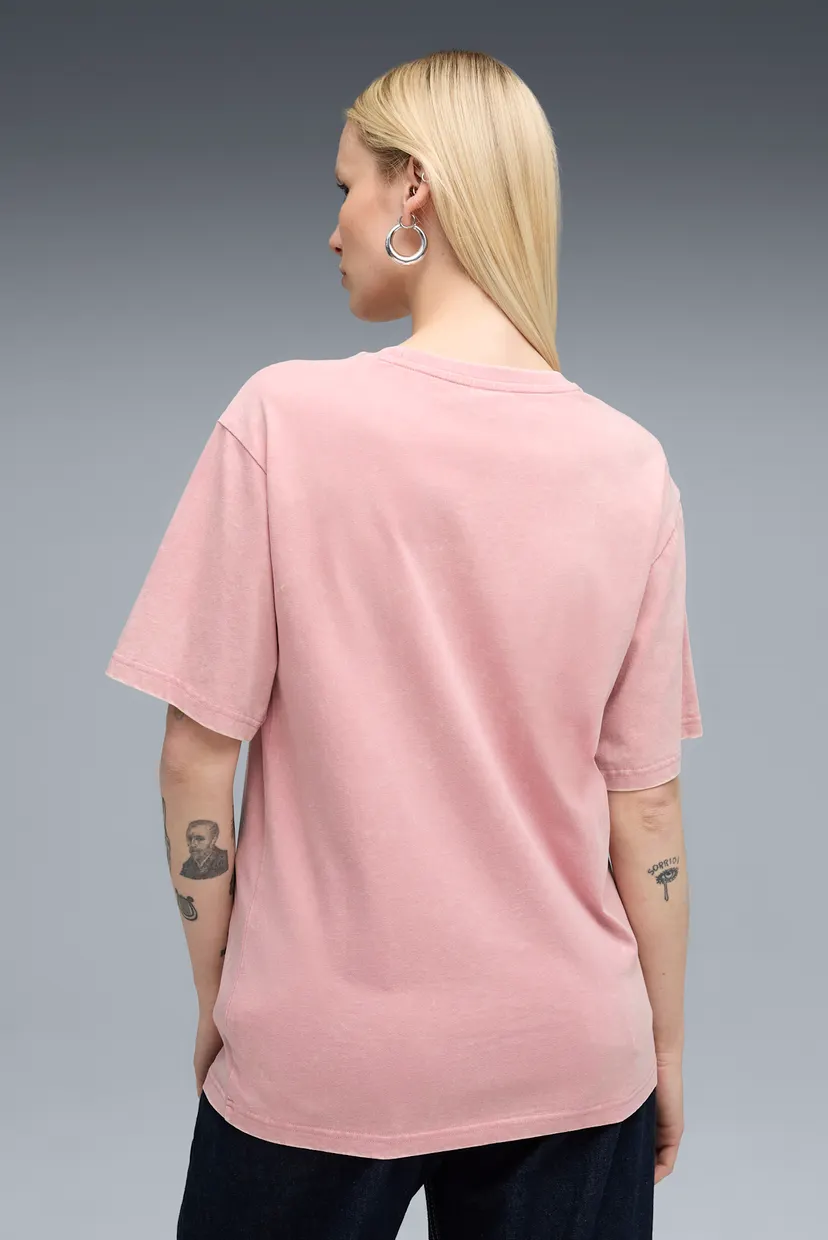 Женская розовая футболка Essentials Elevated Relaxed Wash Tee Women 3