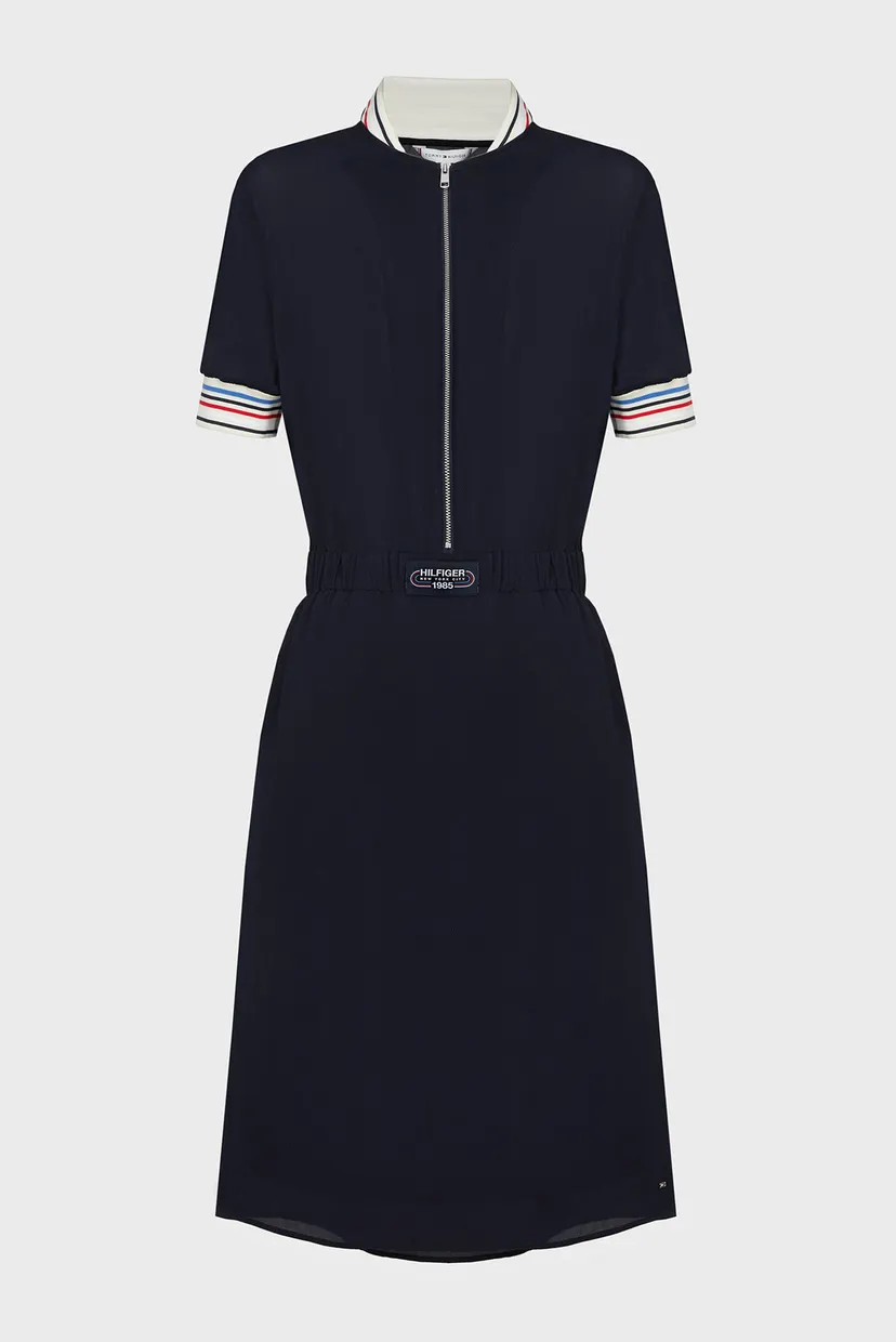 Жіноча темно-синя сукня RIB TRIM SS KNEE DRESS 4