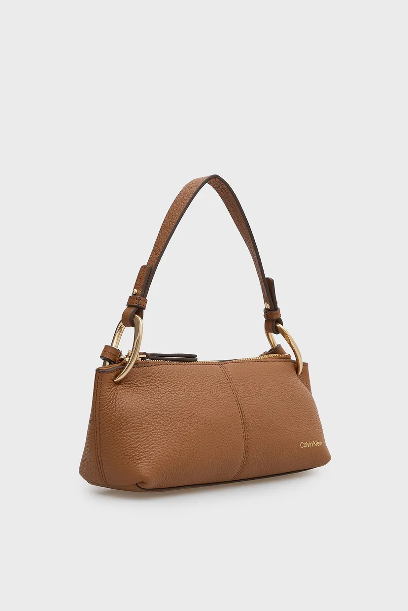 Женская рыжая кожаная сумка SLOUCHY LEATHER SMALL CONV 3