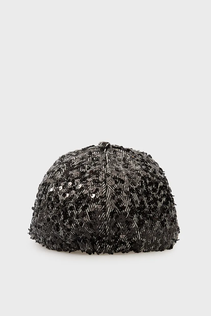 Женская черная кепка signature herringbone 3