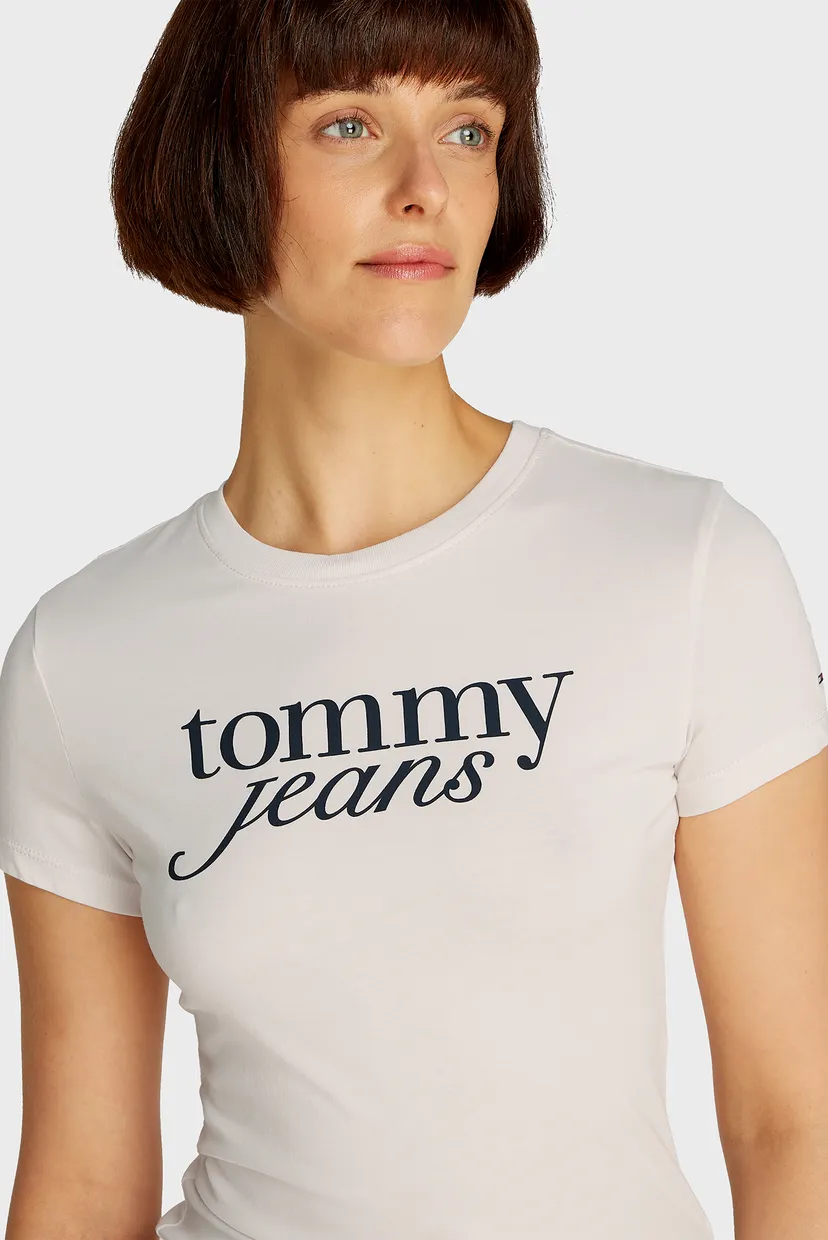 Женская белая футболка TJW SLIM ESSENTIAL LOGO 4