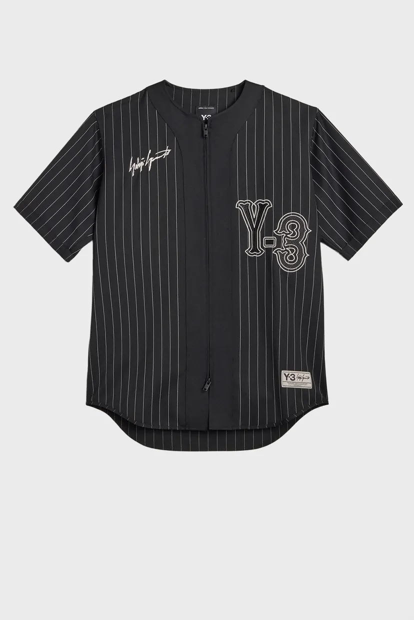 Черная рубашка в полоску Y-3 ELITE 5 BASEBALL (унисекс) 7