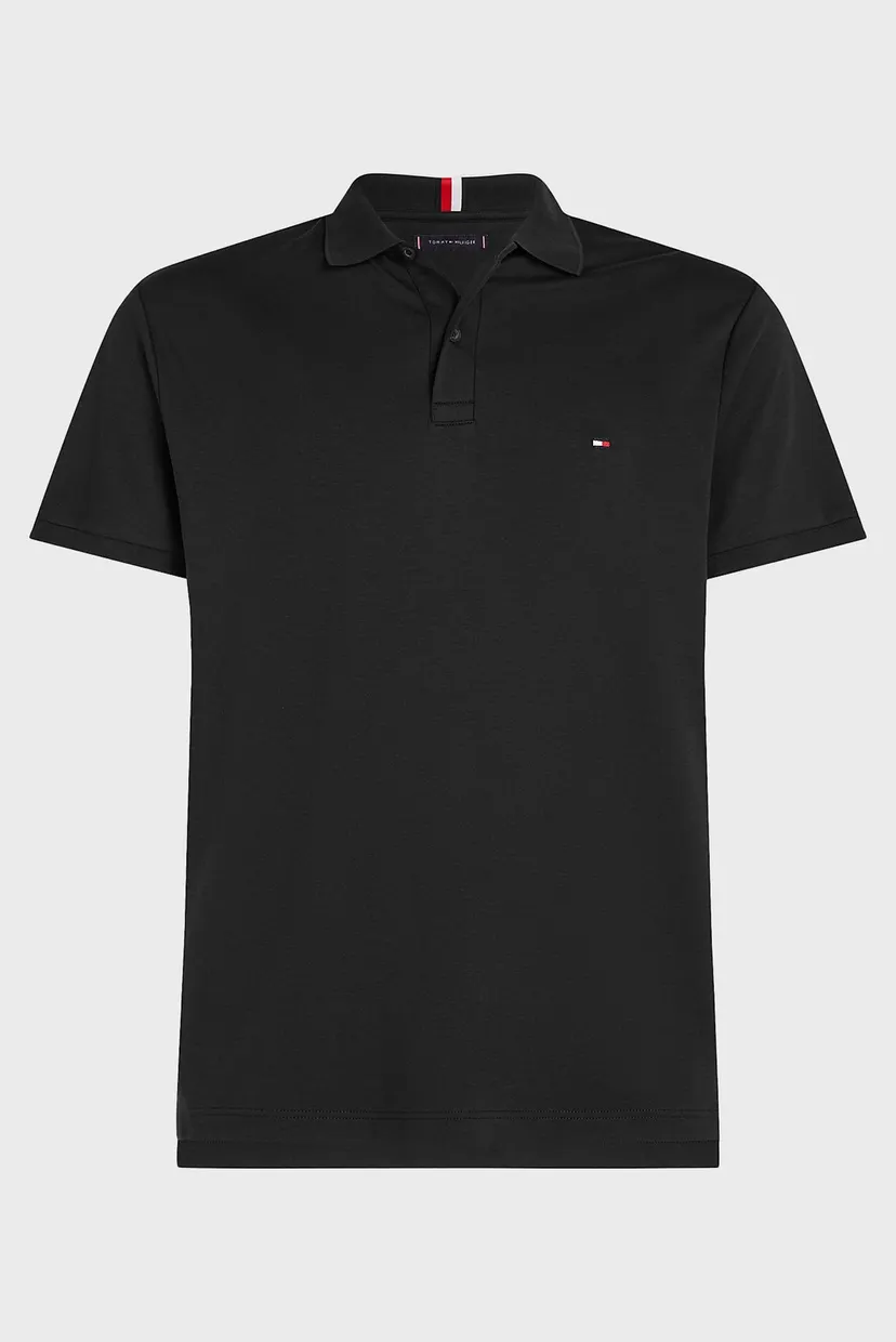 Мужское черное поло LIQUID COTTON ESSENTIAL REG POLO 5