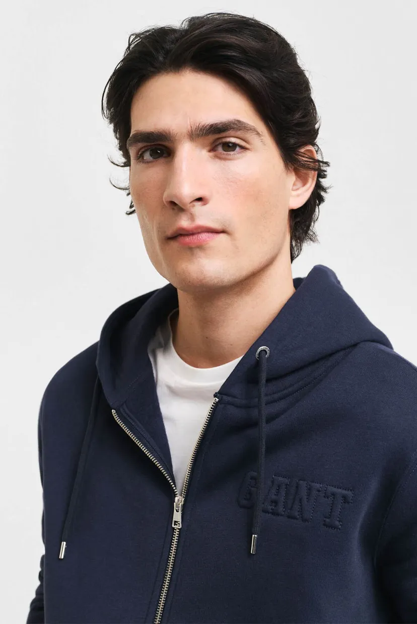 Чоловіче темно-синє худі EMBOSSED FULL-ZIP 4
