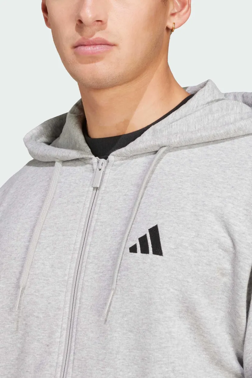 Мужское серое худи Essentials 3-Stripes French Terry 4