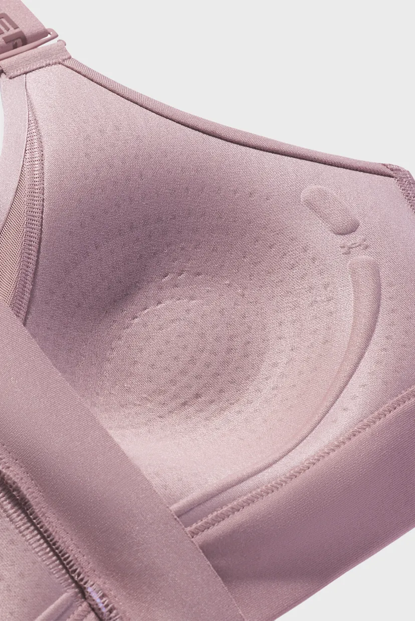 Женский розовый топ UA Infinity High Zip 2.0 Bra 3