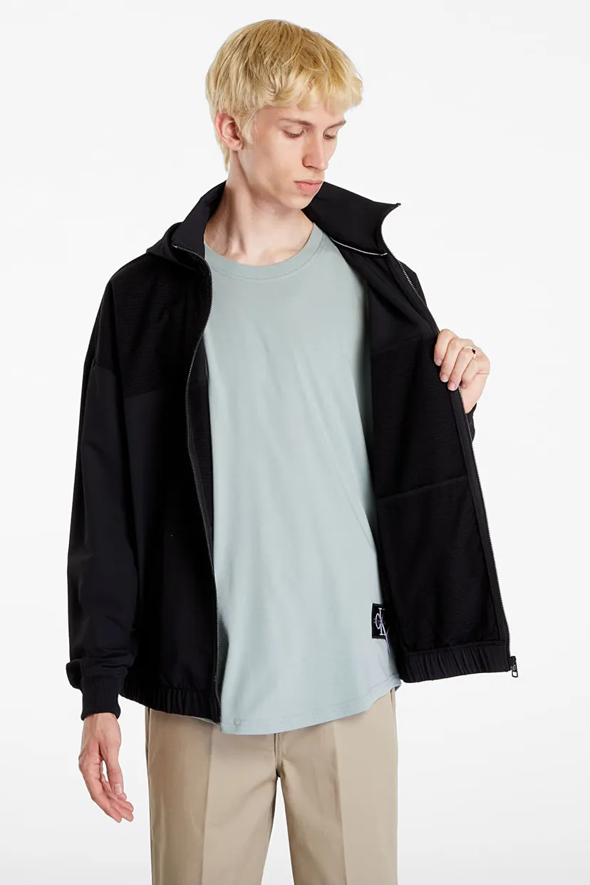 Мужская черная ветровка TECH. GRID ZIP THROUGH HOODIE 4