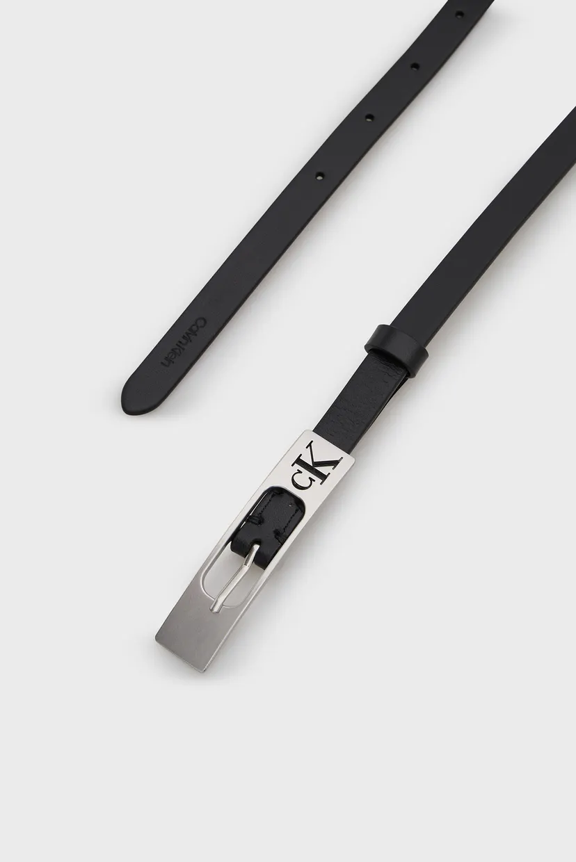 Женский черный кожаный ремень ELONGATED CK CUT-OUT BUCKLE 15MM 3