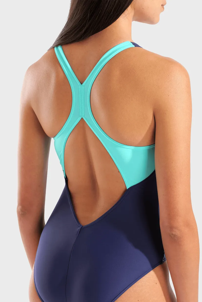 Женский темно-синий купальник GRID SWIMSUIT V BACK GRAPHIC 5
