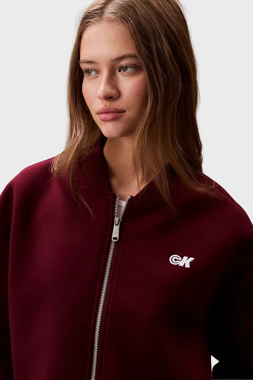 Женский бордовый бомбер A- OVERSIZED SCUBA ZIP BOMBER JA 4