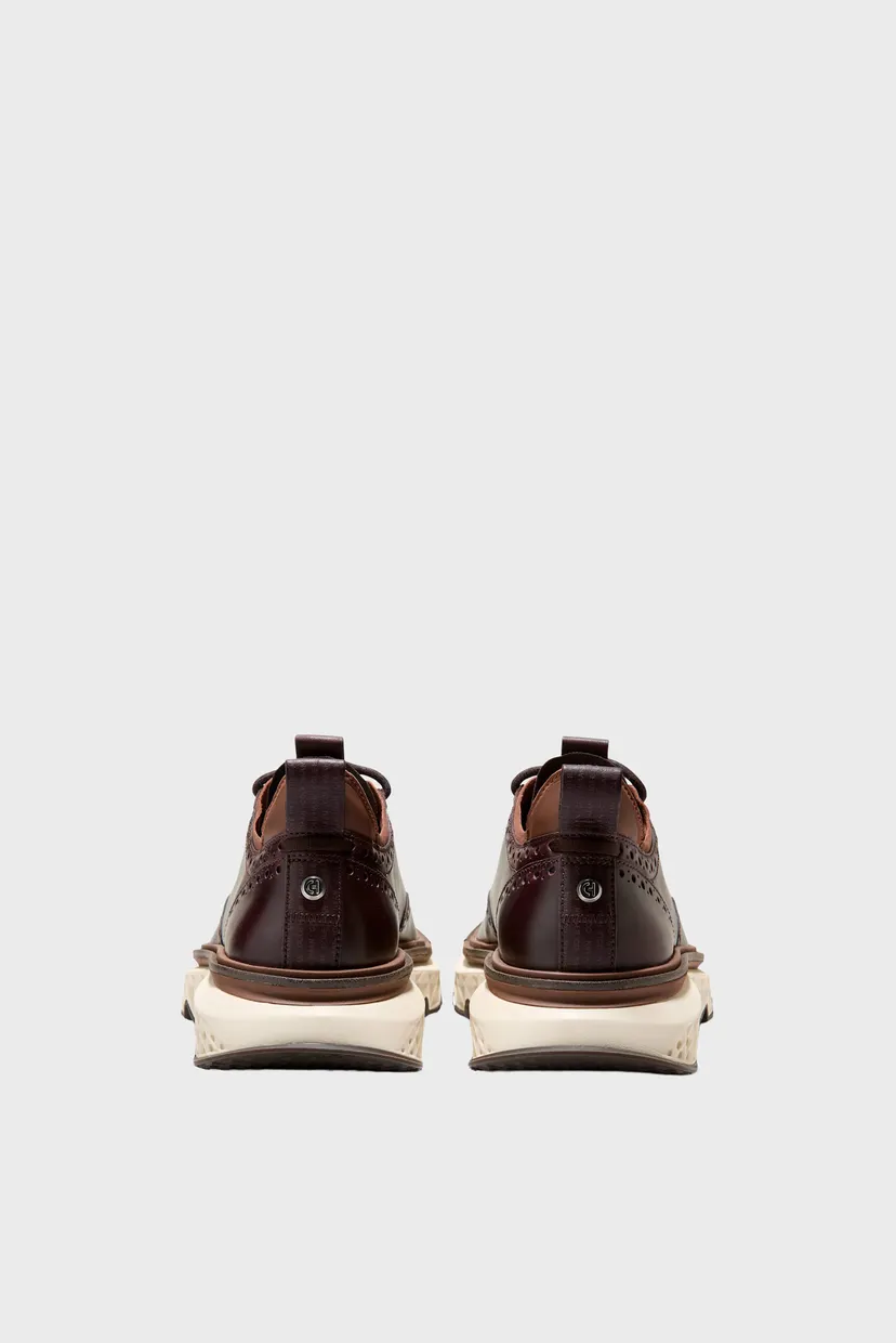 Мужские коричневые кожаные кроссовки 5.ZERØGRAND Wingtip Oxford 4