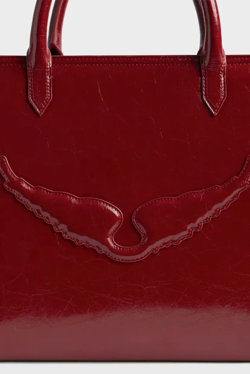 Жіноча червона шкіряна сумка Angel Wrinkled Patent 5