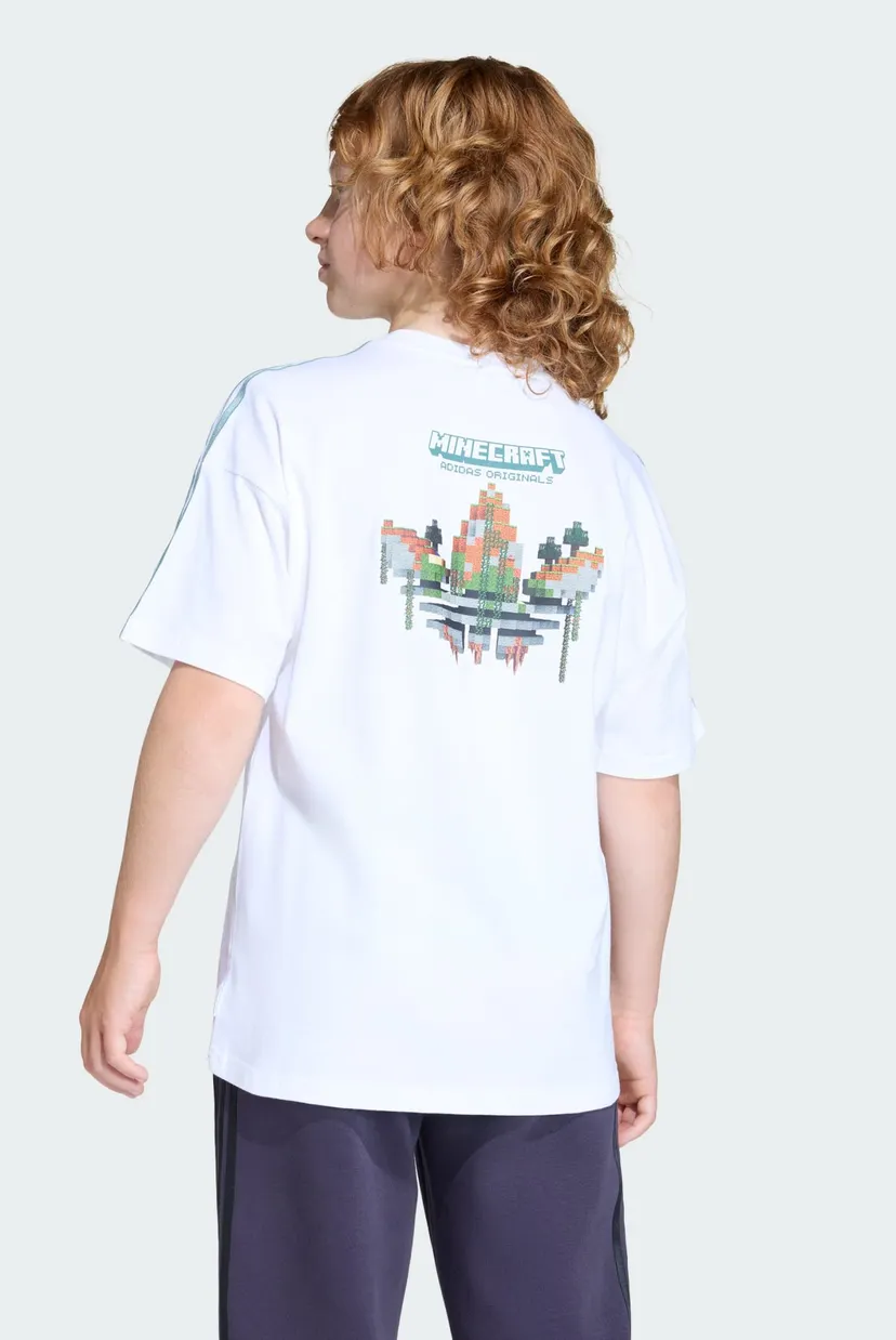 Детская белая футболка ADIDAS MINECRAFT LOOSE BATWING 3
