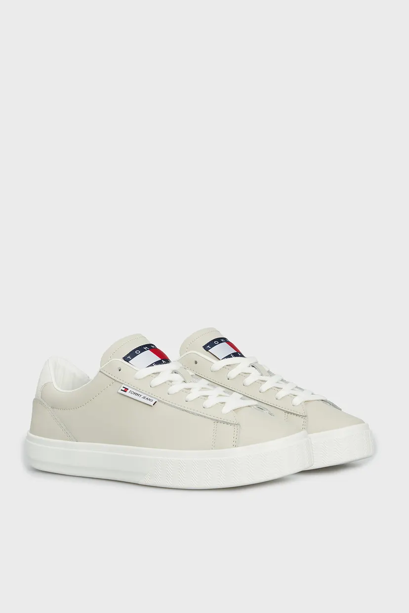 Женские бежевые кожаные сникерcы TJW CUPSOLE SNEAKER ESS 3