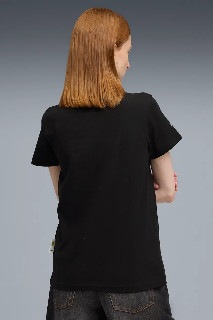 Женская черная футболка Scuderia Ferrari Sportswear Tonal Shield Tee Women 3