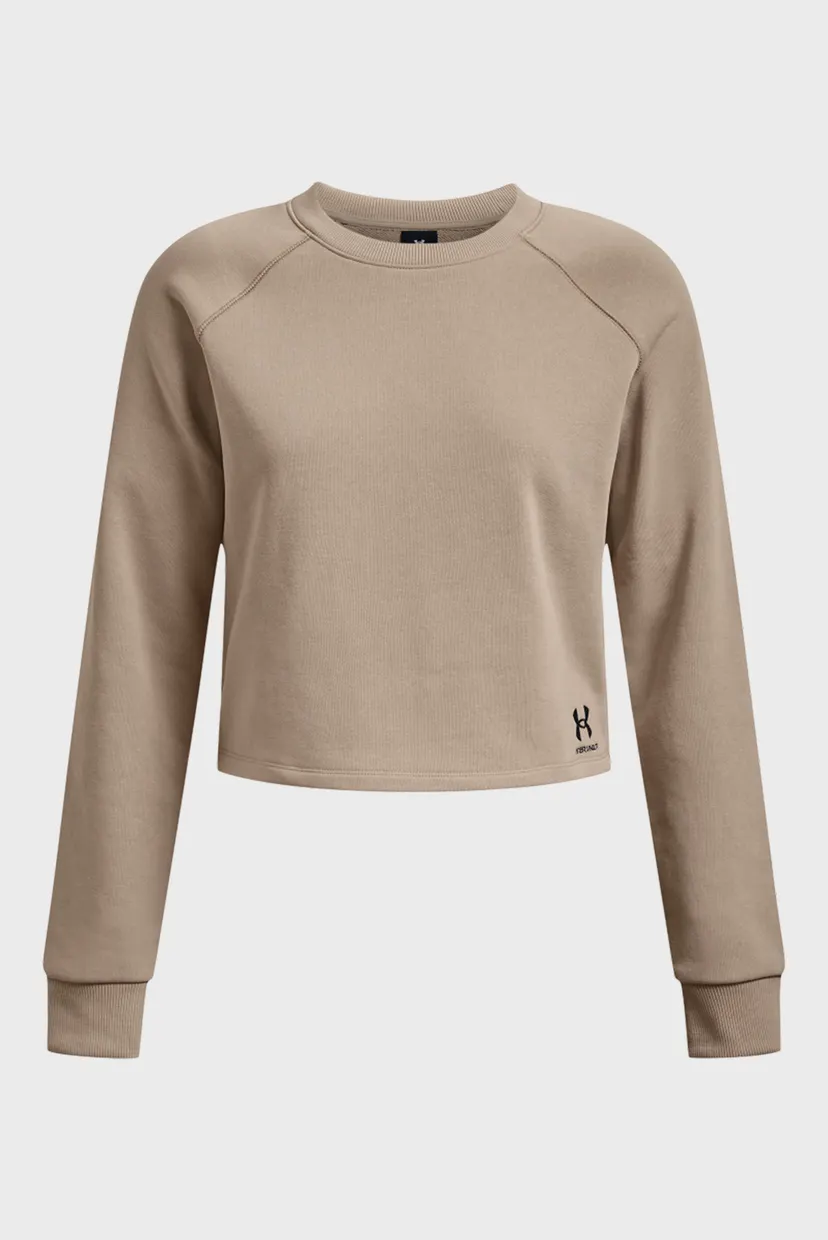 Жіночий бежевий світшот UA Crop Terry LS BTG 5