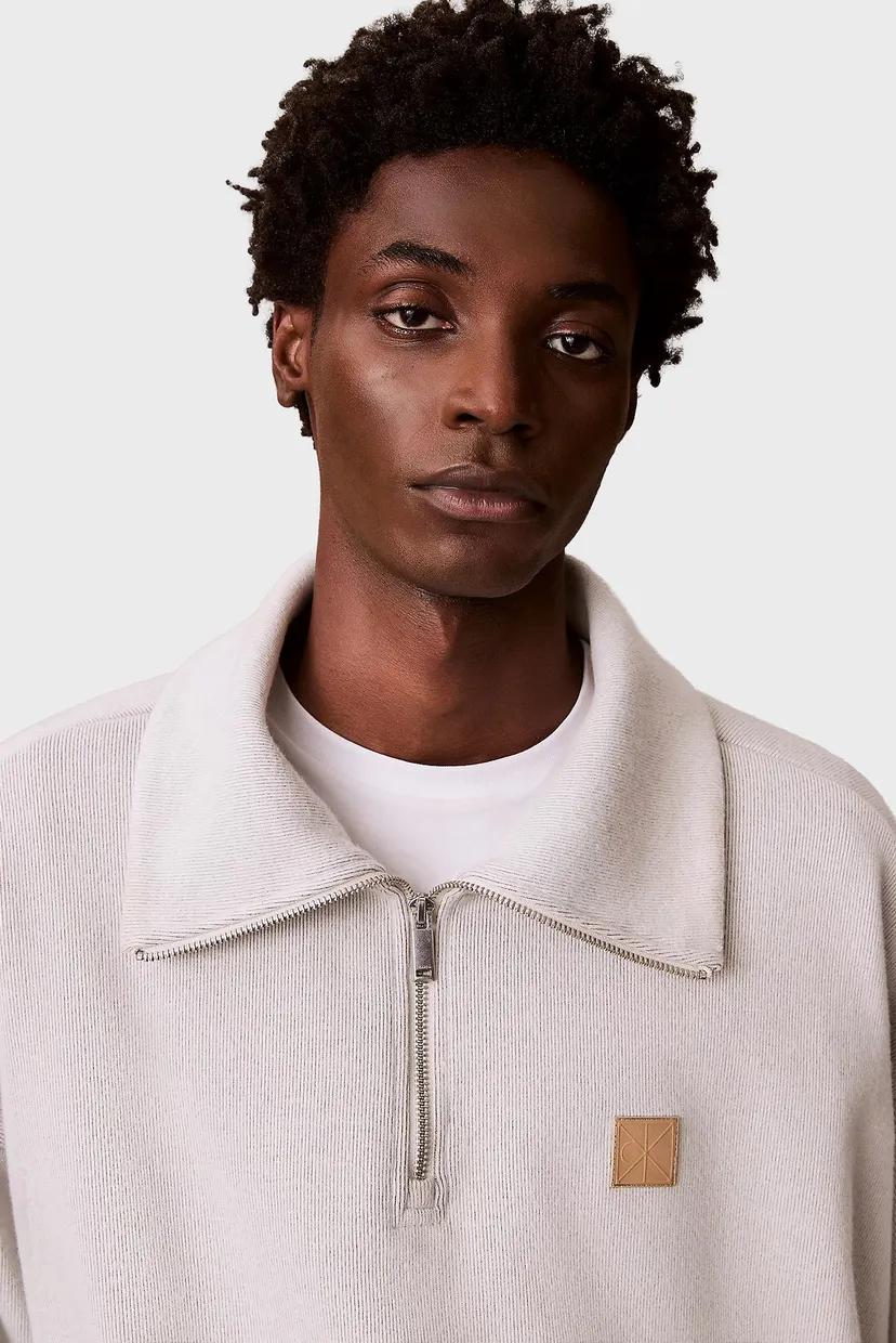 Мужская белая кофта BRUSHED ZIP 5