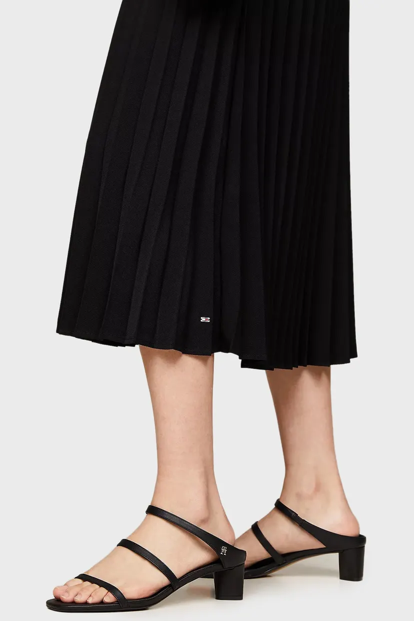 Жіноча чорна плісирована спідниця FLUID PLEATED MIDI SKIRT 4