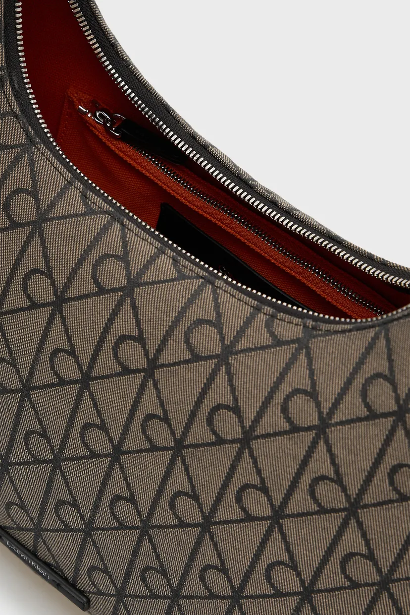 Жіноча темно-сіра сумка з візерунком EMBLEM JACQUARD SHOULDER 5