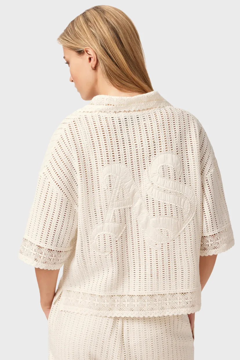 Жіноче біле поло ELMA CROCHET 3