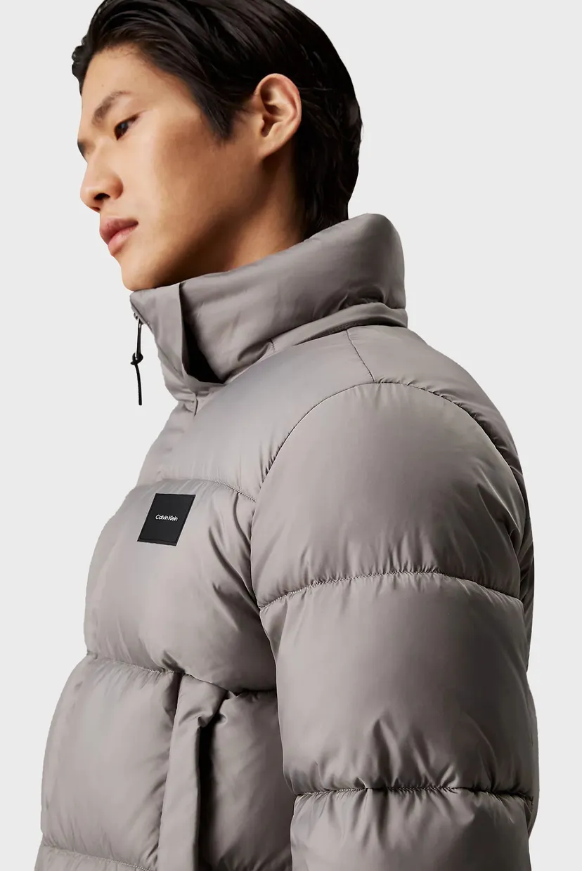 Мужская серая куртка HOODED QUILT PUFFER MW 4