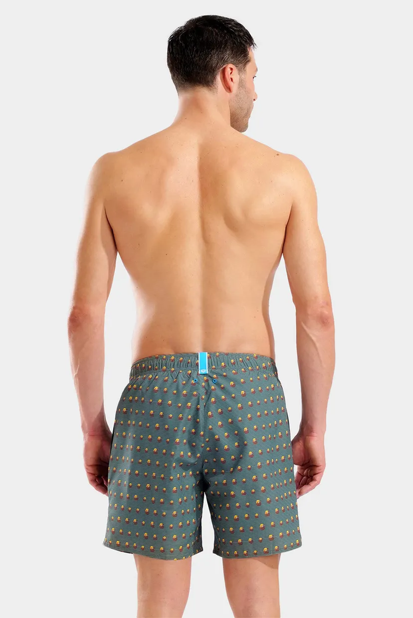 Мужские зеленые плавательные шорты с узором WATER PRINTS BEACH BOXER AO 3