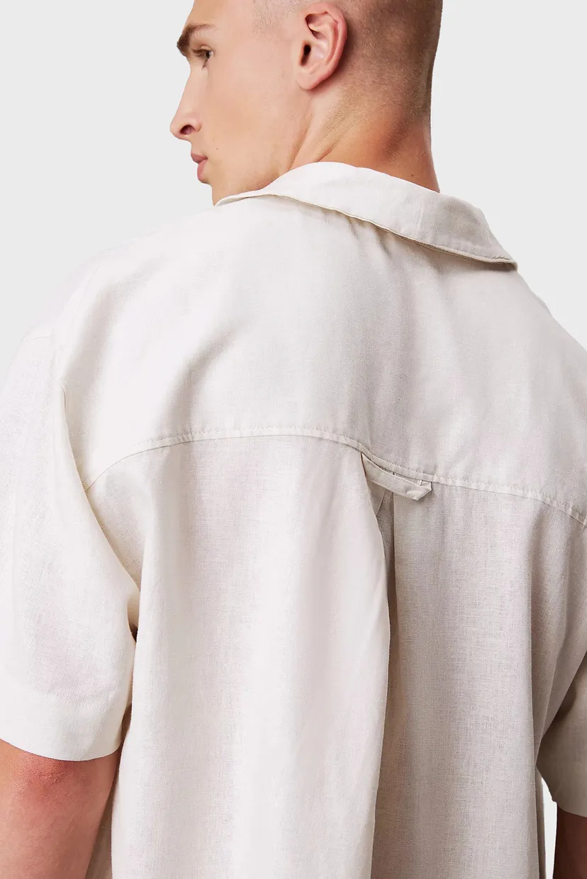 Чоловіча бежева лляна сорочка BUTTON DOWN 4