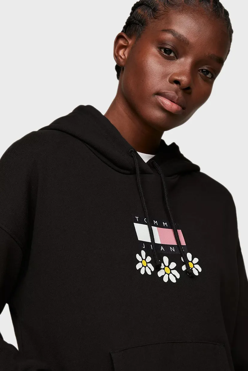 Женское черное худи TJW BXY DAISY FLAG 4
