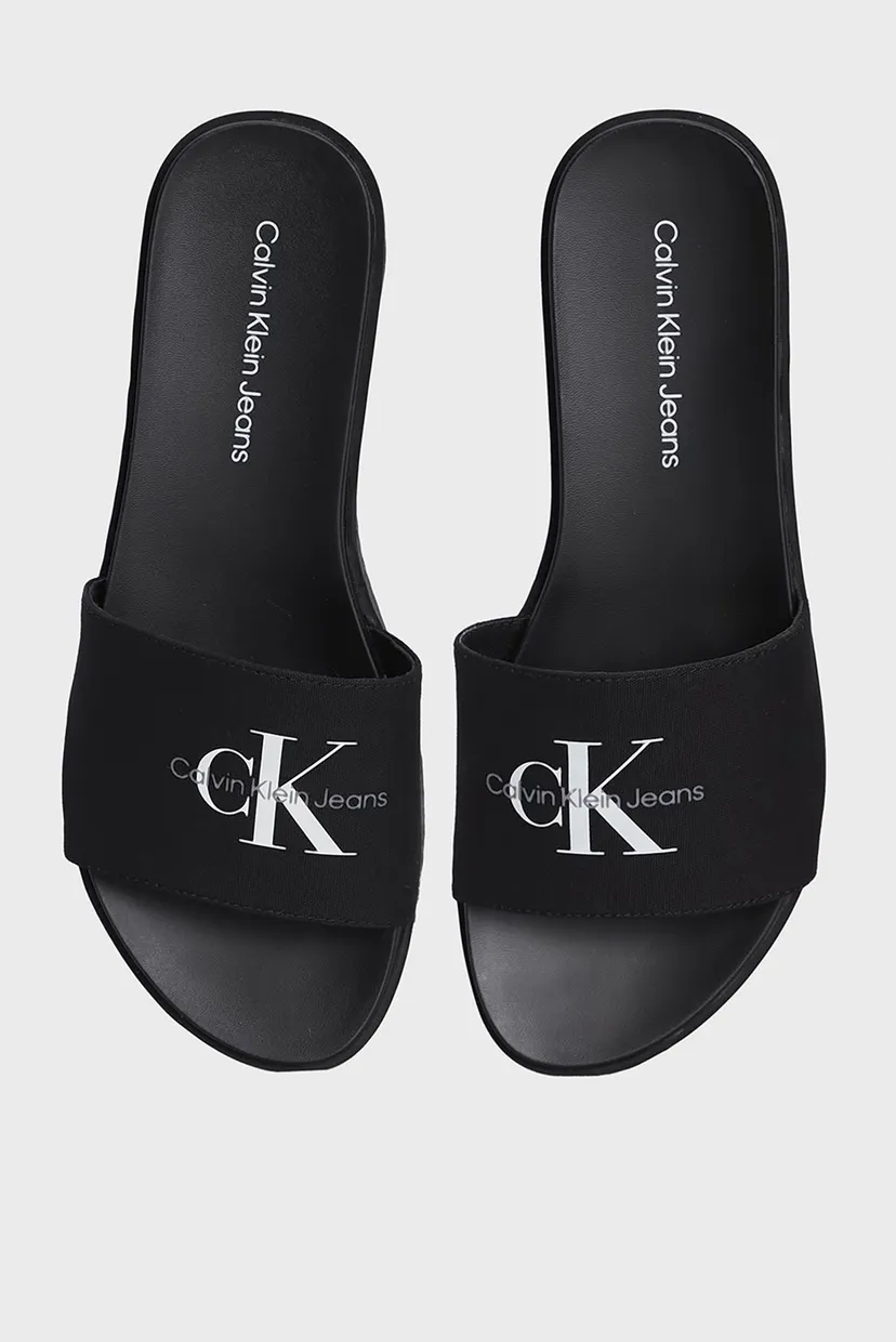 Жіночі чорні слайдери FLATFORM SANDAL MONOGRAM 4