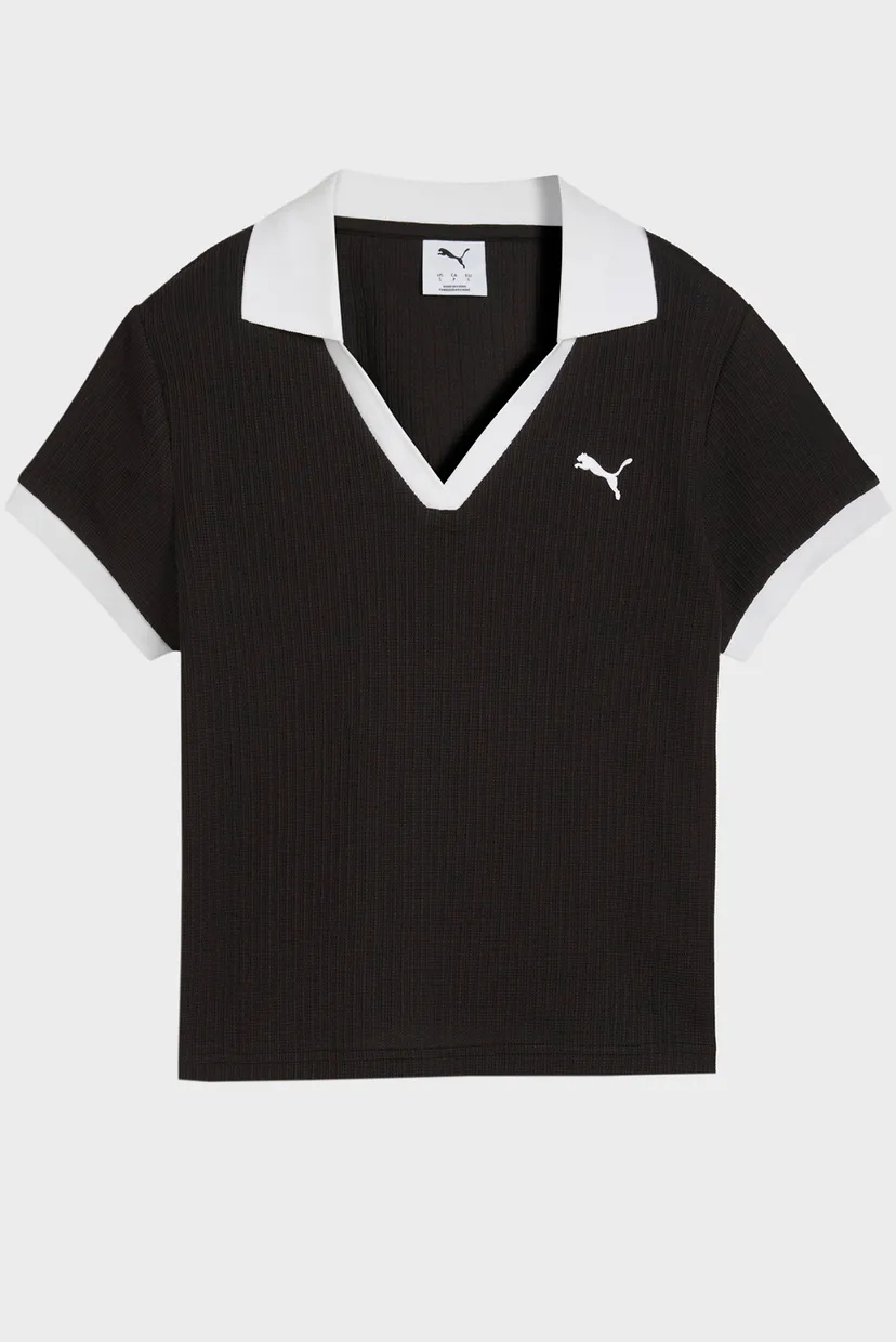 Женское черное поло Wardrobe Essentials Polo Women 4
