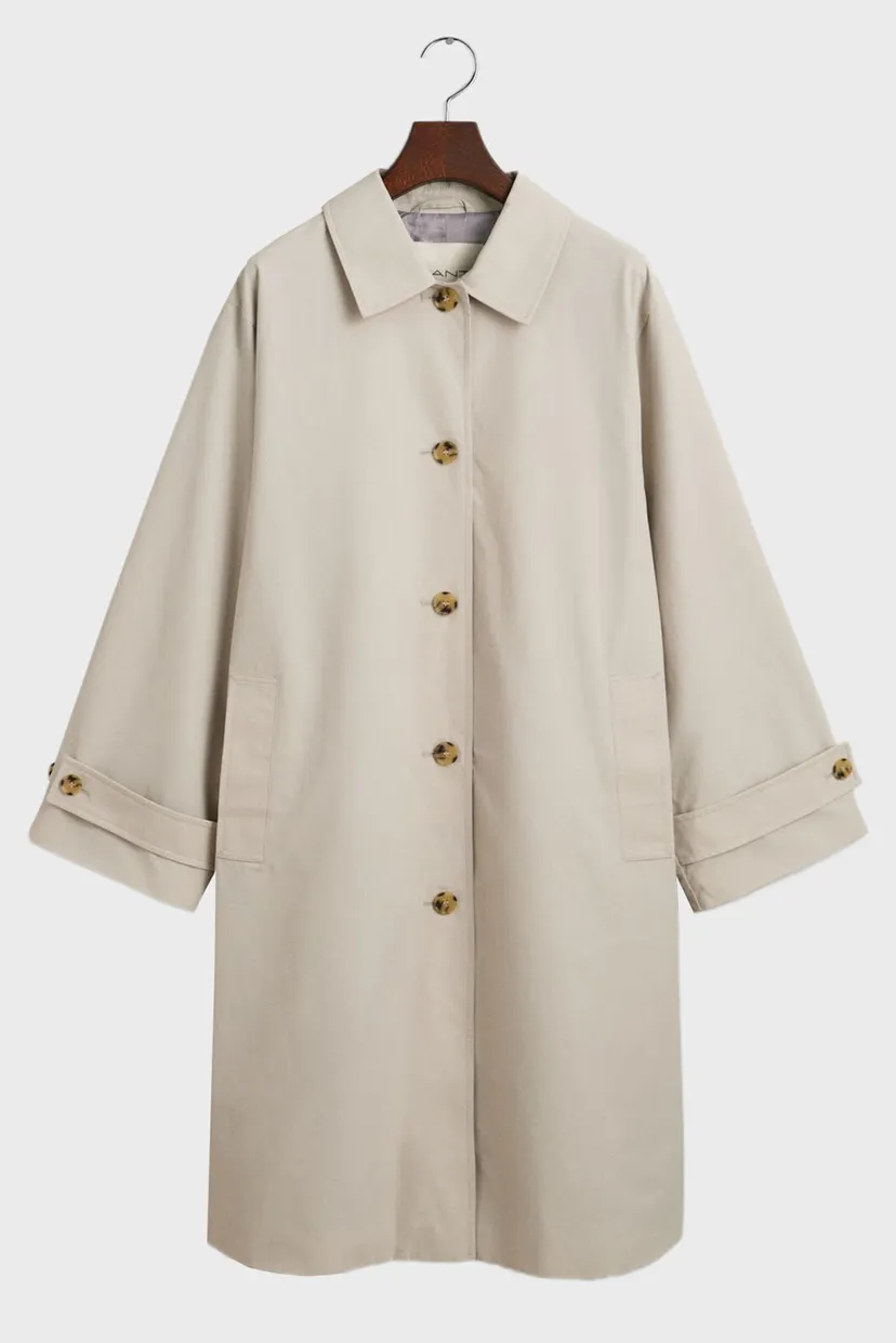 Жіночий світло-сірий плащ RELAXED CAR COAT 10