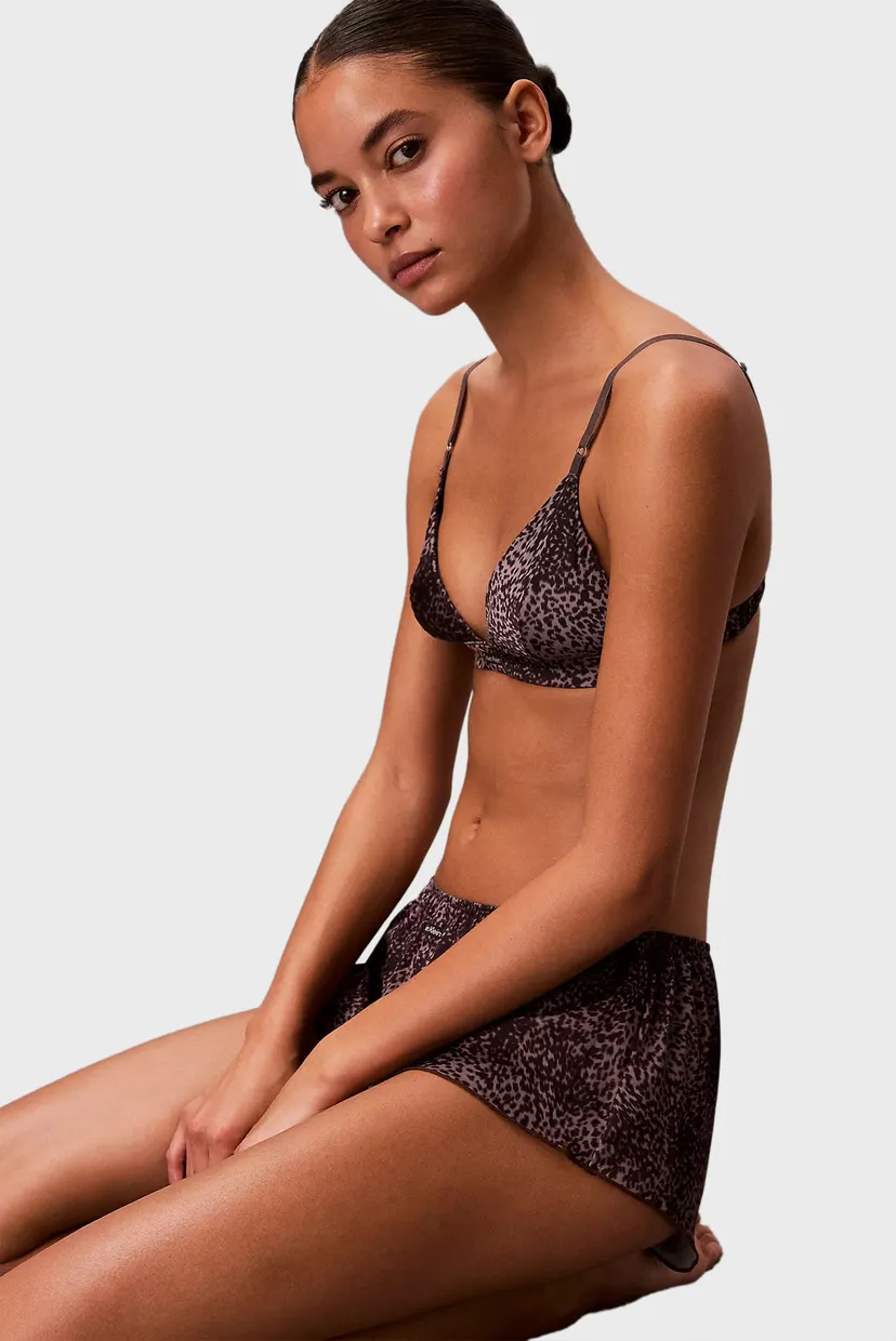 Жіночий коричневий бюстгальтер з візерунком UNLINED 5