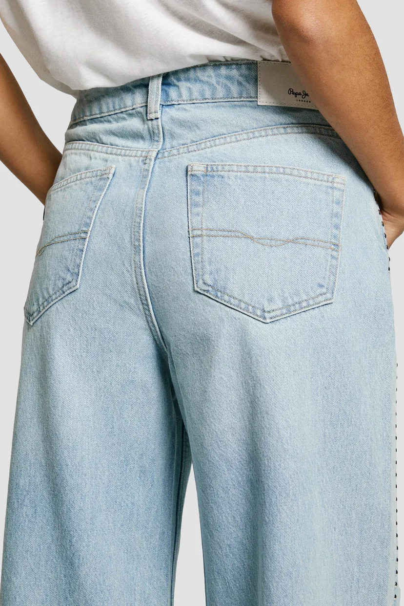 Жіночі блакитні джинси WIDE LEG JEANS MW STUD 6