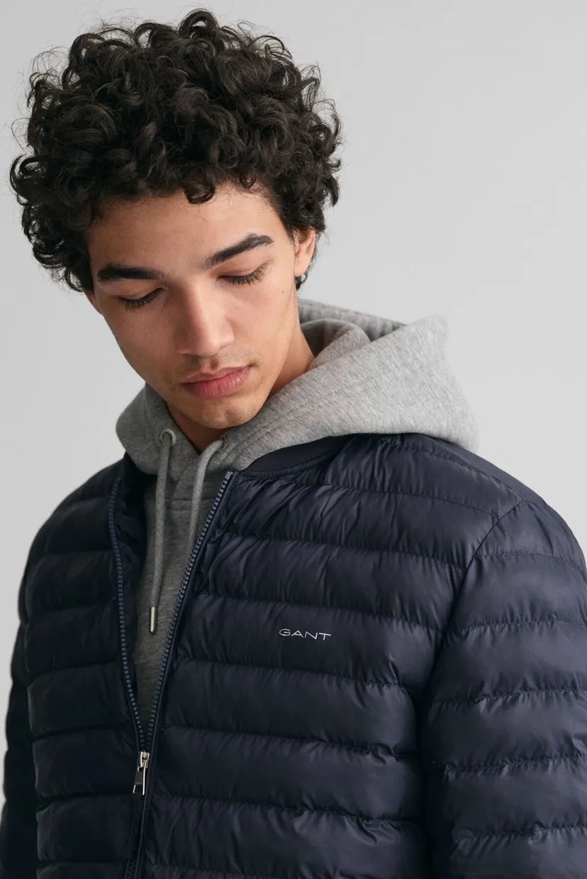 Мужская темно-синяя куртка QUILTED COLLARED 4