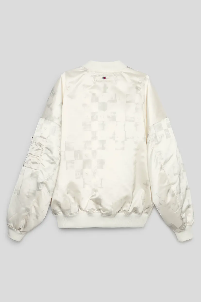 Білий пуховий бомбер з візерунком TJCU CHECKERBOARD SATEEN (унісекс) 9