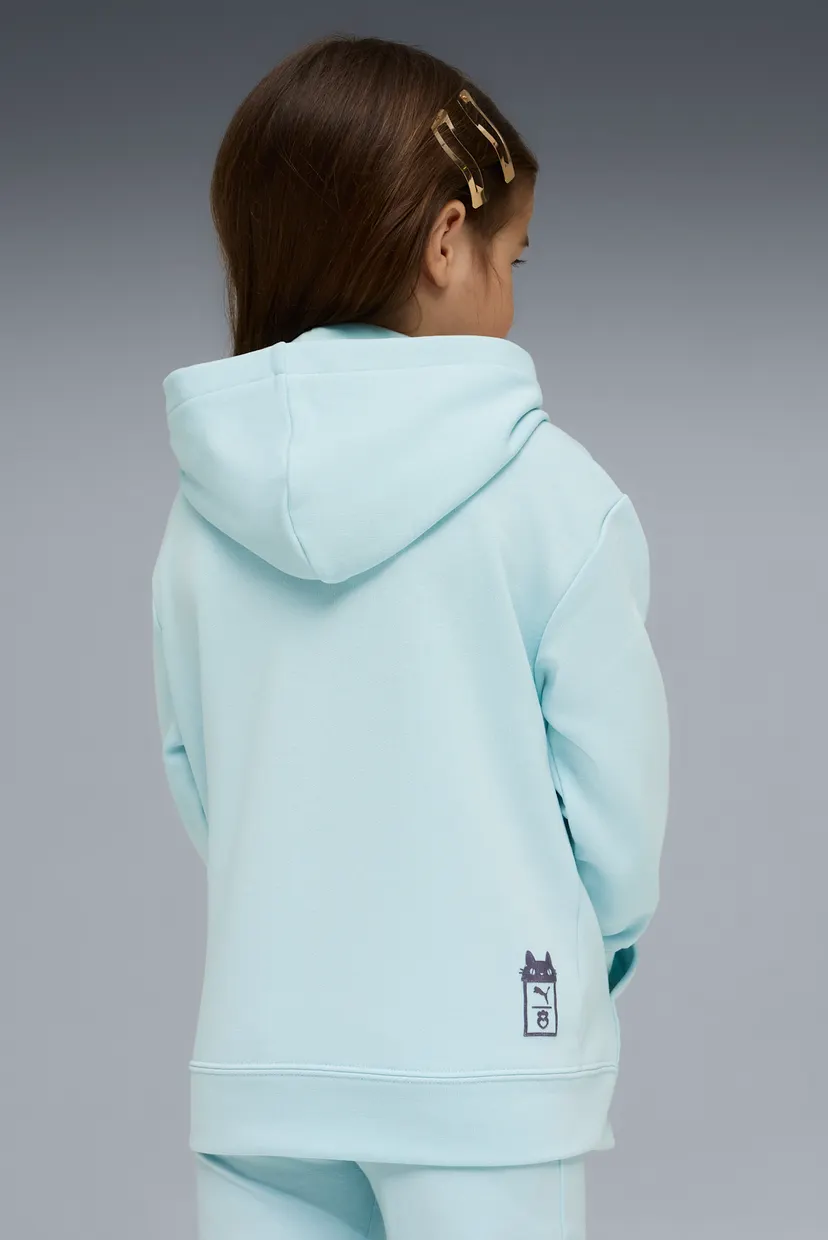 Детское голубое худи PUMA x GABBY'S DOLLHOUSE Relaxed Graphic Hoodie Kids 3