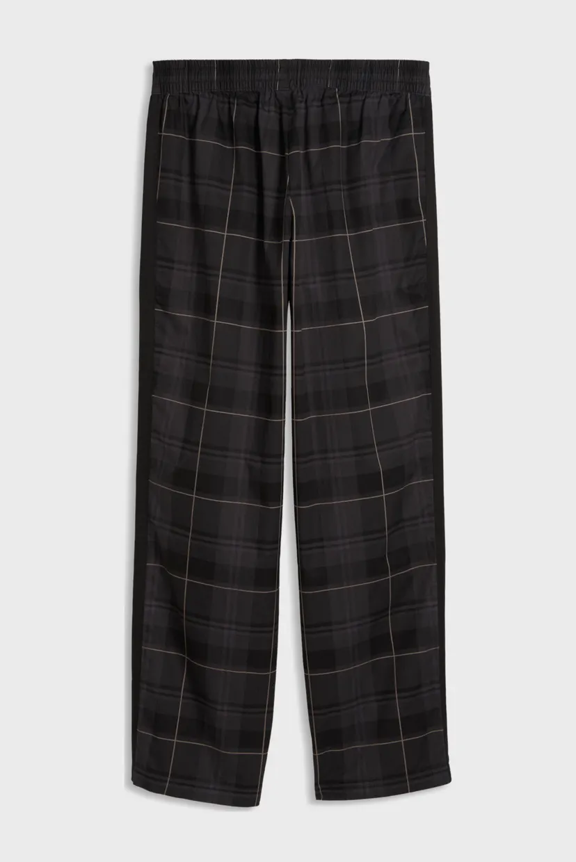 Мужские черные спортивные брюки в клетку T7 Relaxed Tartan Track Pants Men 6
